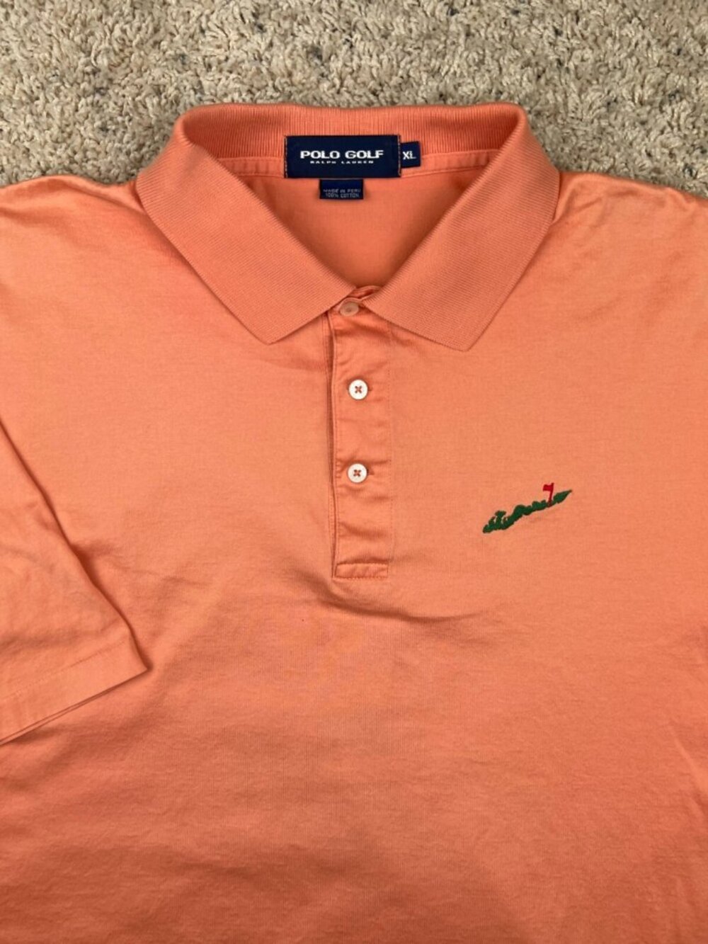 Polo Golf Ralph Lauren Polo Shirt Size XL Orange Short Sleeve Golf Club Logo